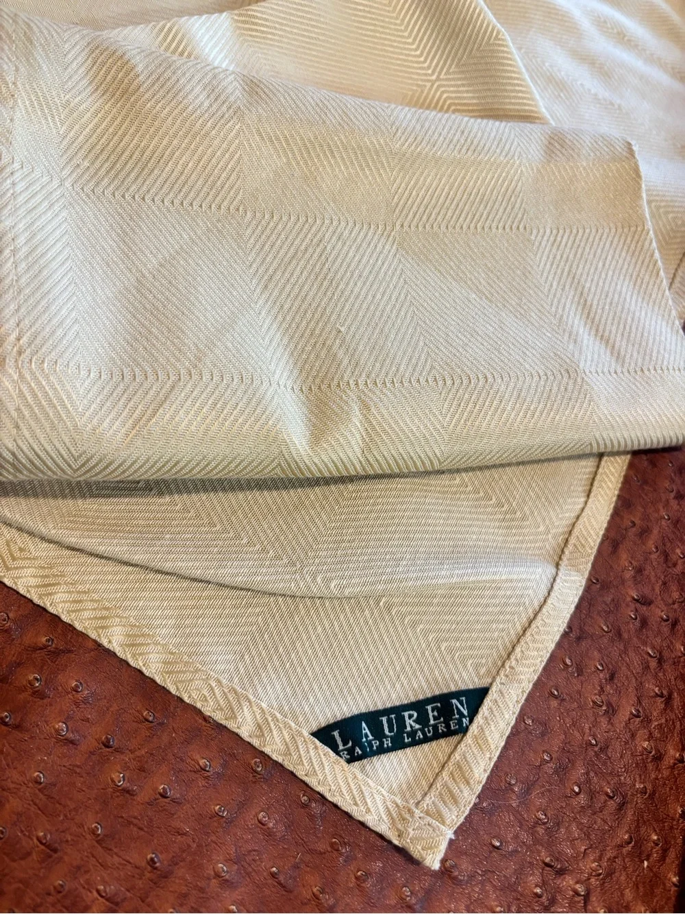 NWT Lauren Ralph Lauren Gold Chevron Cloth Dinner Napkins - Set of 6
